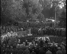 RAF Officers and Male Civilians Taking Part in a Funeral Parade for the Dead Crew of the..., 1930. Creator: British Pathe Ltd.