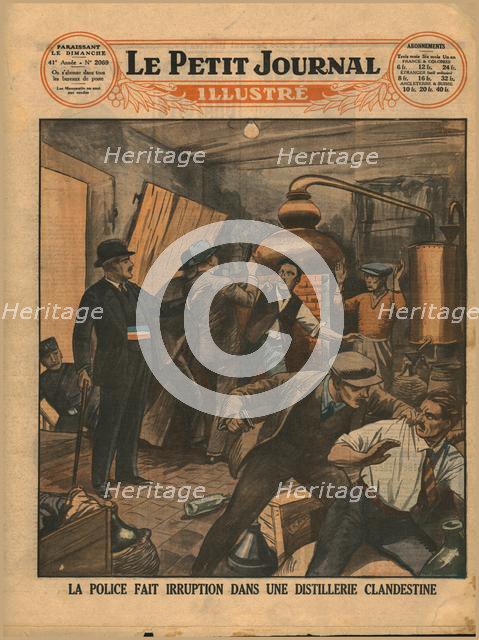 Police raid on an illicit distillery, 1930. Creator: Unknown.