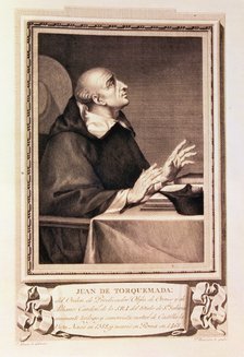 Juan de Torquemada (1388-1468), Grand Inquisitor,engraving of the collection 'Illustrious Men'.