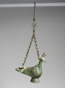 Hanging Lamp in the Form of a Peacock, Byzantine, 6th-7th century. Creator: Unknown.