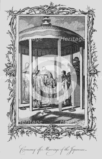 'Ceremony of Marriage of the Japanese', late 18th century. Artist: J Hall.