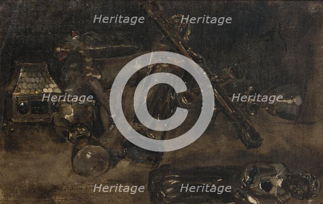 Church Plate and Images. Study for Waldemar Atterdag Holding Visby to Ransom.1882. Creator: Carl Gustaf Hellqvist.