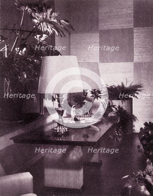 'Corner of a large living-room, designed by Paul T. Frankl', 1949. Creator: Unknown.