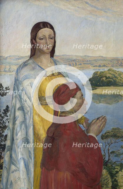 Dante and Beatrice in Paradise , 1895. Creator: Christiansen, Poul Simon (1855-1933).