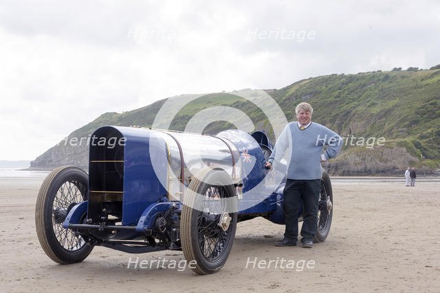 1925 Sunbeam 350 hp driven by Don Wales at Pendine Sands 2015. Creator: Unknown.
