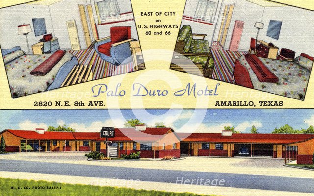 Palo Duro Motel, Amarillo, Texas, USA, 1950. Artist: Unknown