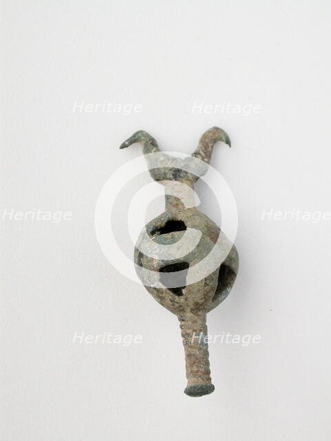 Double Birds on Openwork Sphere with Post, Geometric Period (800-600 BCE). Creator: Unknown.