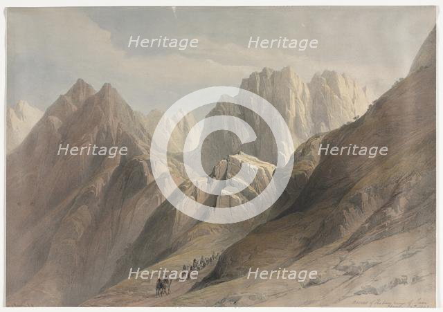 Ascent of the Lower Range of Sinai, 1839. Creator: David Roberts (British, 1796-1864).