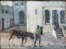 Street Scene, Tangier (Man Leading Calf), ca. 1910. Creator: Henry Ossawa Tanner.