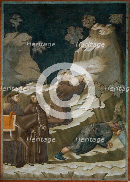 Miracle of the Spring (from Legend of Saint Francis), 1295-1300. Creator: Giotto di Bondone (1266-1377).