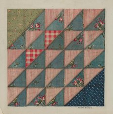 Patchwork Quilt, 1935/1942. Creator: Mona Brown.