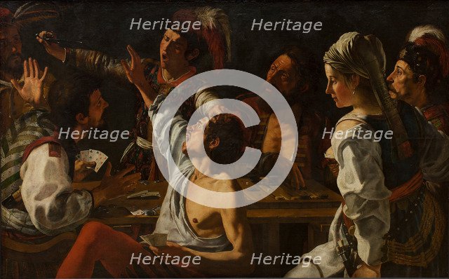Card and Backgammon Players. Fight over Cards, 1620-1629. Artist: Rombouts, Theodor (1597-1637)