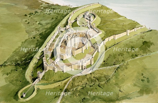 Dover Castle, c1300, (c1990-2010). Artist: Terry Ball.