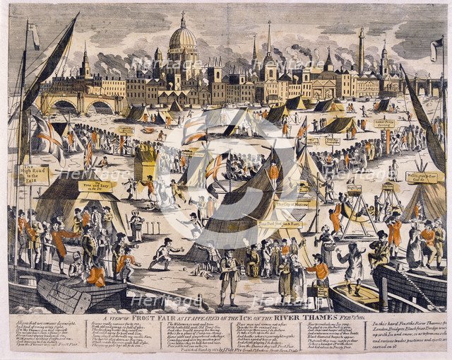 Frost Fair, 1814. Artist: Anon