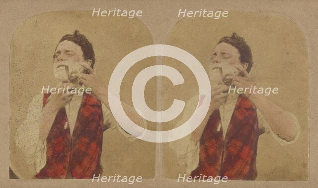 Man shaving, about 1860. Creator: Thomas Sutton.