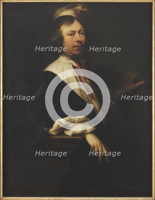 Self-portrait with red ribbon. Creator: Adler, Salomon (1630-1709).