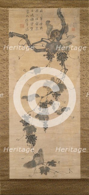 Grapevine and Squirrels, early 19th century. Creator: Unknown.