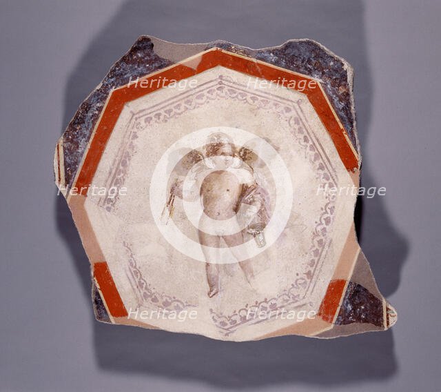 Fresco Depicting Cupid holding Two Sticks and a Pail, 1st century A.D.. Creator: Unknown.