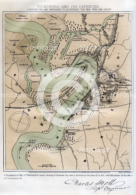 Vicksburg, Mississippi, and its defences, 1862-1867.Artist: W Kemble