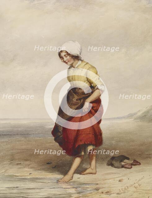 Girl Wading, 1861. Creator: Johannes Christiaan d'Arnaud Gerkens.