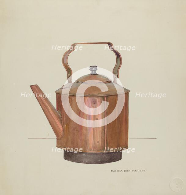Copper Tea Kettle, 1935/1942. Creator: Isabella Ruth Doerfler.
