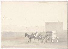 Stop on the road before arrival in Terracina, 1778. Creator: Louis Ducros.