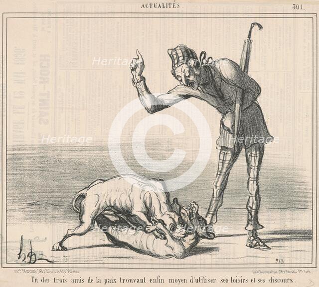 Un des trois amis de la paix ..., 19th century. Creator: Honore Daumier.