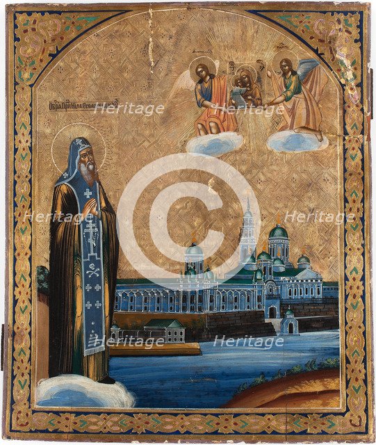 Saint Nilus of Lake Seliger, 1800s. Artist: Russian icon  