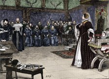 Trial of Mary Queen of Scots in Fotheringhay Castle, 1586 (1905). Artist: Unknown.
