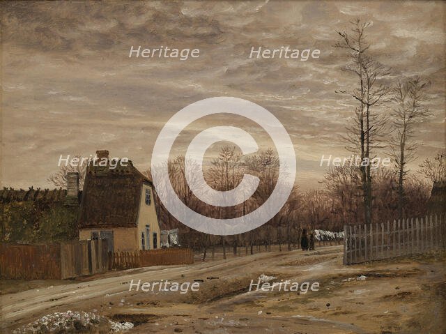 Evening after a Thaw. Taabæk, North of Copenhagen, 1850-1859. Creator: Vilhelm Kyhn.