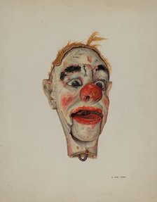 Head of a Clown Marionette, c. 1939. Creator: Vera Van Voris.