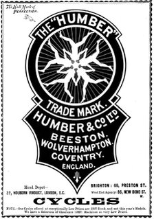 Advertisement for Humber Cycles, 1898. Creator: Unknown.