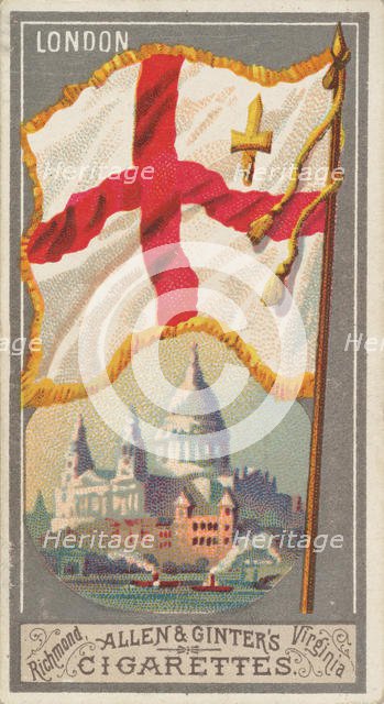 London, from the City Flags series (N6) for Allen & Ginter Cigarettes Brands, 1887. Creator: Allen & Ginter.