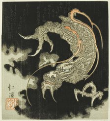 Dragon in the clouds, 1832. Creator: Totoya Hokkei.