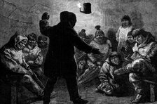 The American Franklin Search Expedition: Kalandi play among the Netchillik Esquimaux, 1881. Creator: W. I. Mosses.