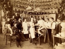 Sir William MacCormac about to perform a surgical operation at the Bellevue Hospital, New York, 1891 Creator: Unknown.