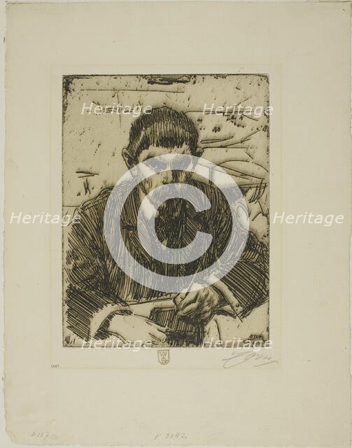 Albert Engström, 1905. Creator: Anders Leonard Zorn.