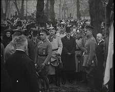 Paul von Hindenburg, President of Germany, Paying His Respect at the Funeral of..., 1925. Creator: British Pathe Ltd.