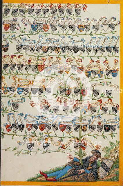 Derrer Family Tree from Anthony Derrer; Genealogy of the Derrer Family, about 1626-1711. Creator: Unknown.