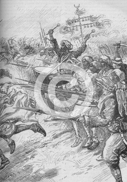 'The Janissaries Rushed To The Attack At Full Speed And With Fixed Bayonets', 1902. Artist: Paul Hardy.