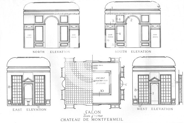 Details of the salons, Chateau de Montfermeil, Paris, 1924. Artist: Unknown.
