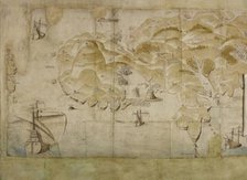Detail (left-hand end) of a panoramic map of the coast from Land's End to Exmouth..., c1539. Creator: Unknown.