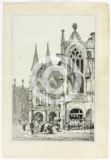 Hotel de Ville, Brunswick, 1833. Creator: Samuel Prout.