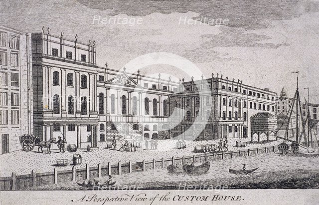 Custom House, London, 1800. Artist: William Watts