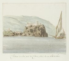 Castle of Aci Castello on a lava rock off the coast of Catania, 1778. Creator: Louis Ducros.