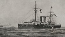 The battleship cruiser "Vizcaya" on its way to New York, 1898.  Creator: Enrique Laporta Valor.