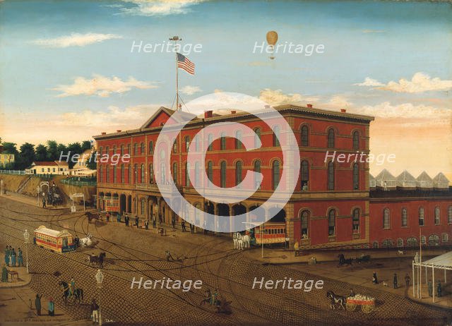 The Third Avenue Railroad Depot, ca. 1859-60. Creator: William H Schenck.