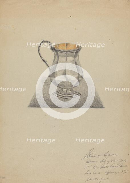 Silver Pitcher, 1935. Creator: Giacinto Capelli.