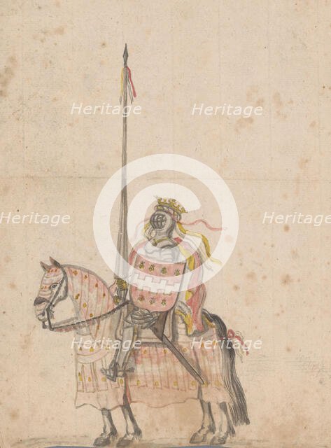Sketch of a knight on horseback, c.1755-c.1760. Creator: Jan Brandes.