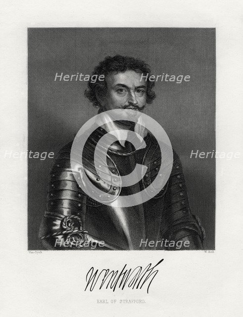 Thomas Wentworth, 1st Earl of Strafford (1593-1641), 19th century. Artist: W Holl